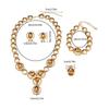 Crystal Bridal Jewelry Set Sparkly Crystal Necklace and Ring Beaded Bracelet Drop Earring for Women Wedding Outfit  Red