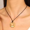 Fashion Zinc Alloy Color Hollow Water Drop Pendant Necklaces for Women Men Simple Geometric Clavicle Chain Choker Necklaces Zircon