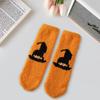 4pairs/set Soft Halloween Socks Coral Fleece Bat Ghost Mid-Calf Socks  Female