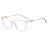 Quadratische Myopiebrille für Damen Herren Trendiger Großer Metallrahmen Nahsicht Brillen Anti Blaulicht Minus Dioptrien Brillen