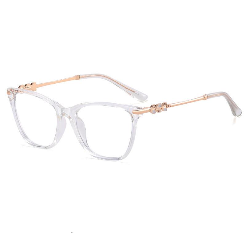 Quadratische Myopiebrille für Damen Herren Trendiger Großer Metallrahmen Nahsicht Brillen Anti Blaulicht Minus Dioptrien Brillen