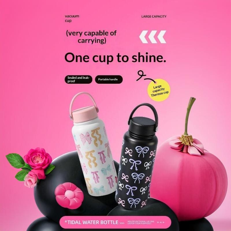 Insulated Water Bottle Floral Printed Stainless Steel Leak Proof Reusable for Office Women Girls Daily Drinking