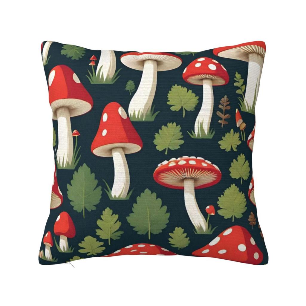 Mushroom Cartoon Pillow Case Forest Plant Cushion Cover Novelty Zippered Decorative Throw Pillow Case Cover for Living Room