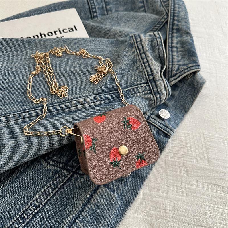 

Vertical buckle cherry print short trendy small wallet new student simple fashion wallet female