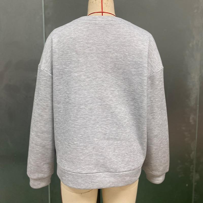 Printed Sweater Women's 2025 Autumn and Winter Round Neck Pullover Long Sleeve