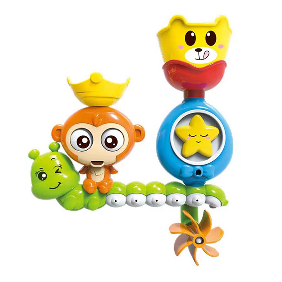Monkey Spinning Bath Toy with Shower Spray for Water Play