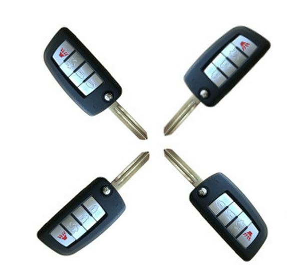 Compatible 433MHz Foldable Remote Key with 3+1 Buttons for NS Radio Wave Control.