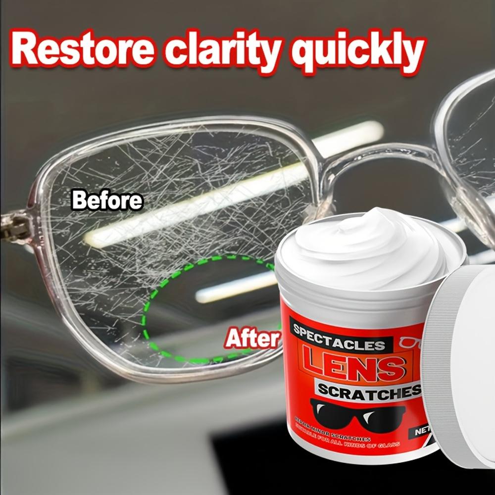 KJM Scratch Repair Wax Kit - 5-Second Lens Restoration, No-Damage Headlight Repair, Polishing Effect for Glasses & Eyewear, Clea