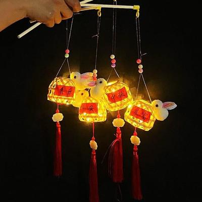 Ancient Style Rabbit Lantern: Bamboo Weaving Luminous Toy for Mid-Autumn & New Year
