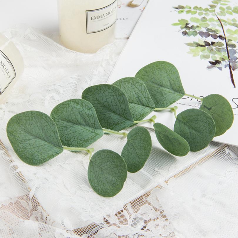 50/100Pcs Silk Artificial Plants Eucalyptus Rose Leaf Outdoor Garden UV Protection Wedding Diy Gift Box Festival Decoration Home