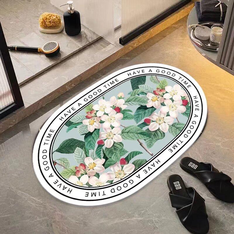 Soft diatom mud bathroom absorbent floor mat non-slip quick-drying foot mat toilet toilet door mat toilet carpet
