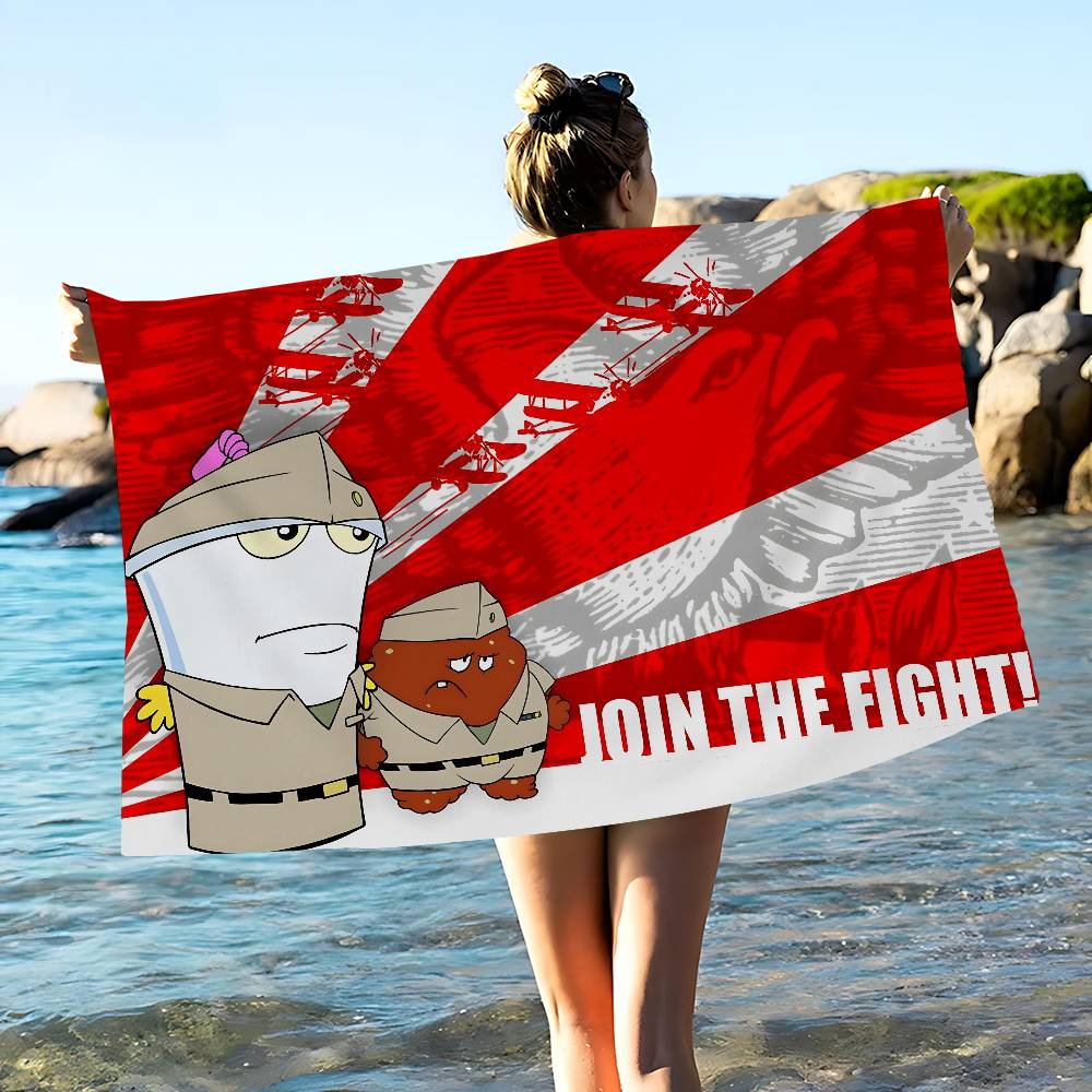 Cartoon A- AquaS Teen Hunger Force Große Mikrofaser Strandtücher Schnelltrocknendes Handtuch Sandstrandtücher Handtuch für Pool Reisen Schwimmen
