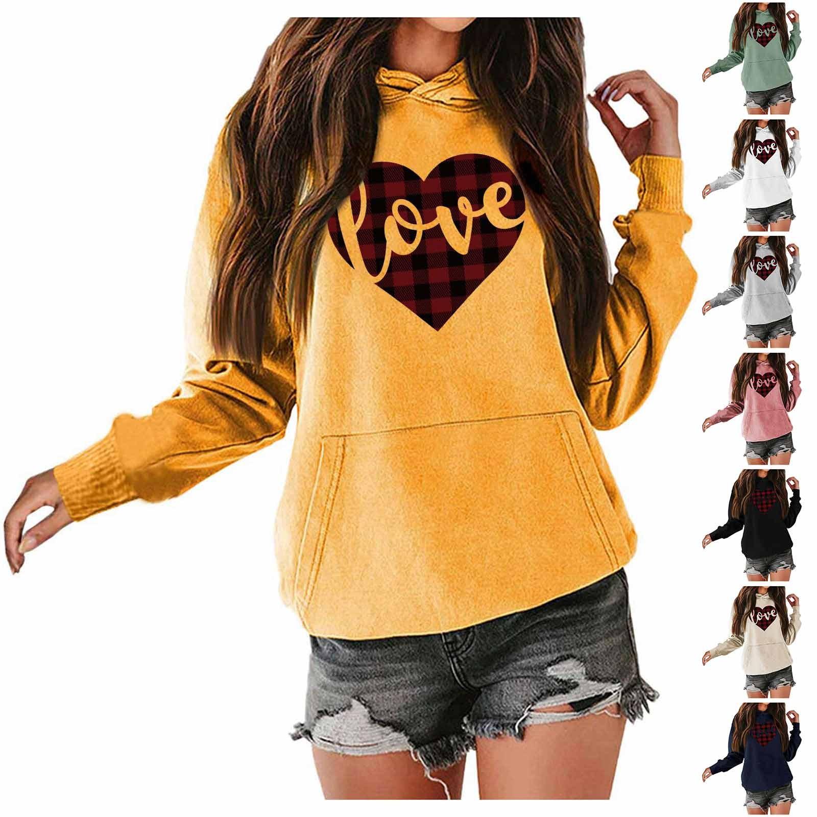 

Женская мода, однотонная толстовка с капюшоном на день святого Валентина, повседневная толстовка с капюшоном и длинными рукавами, пальто