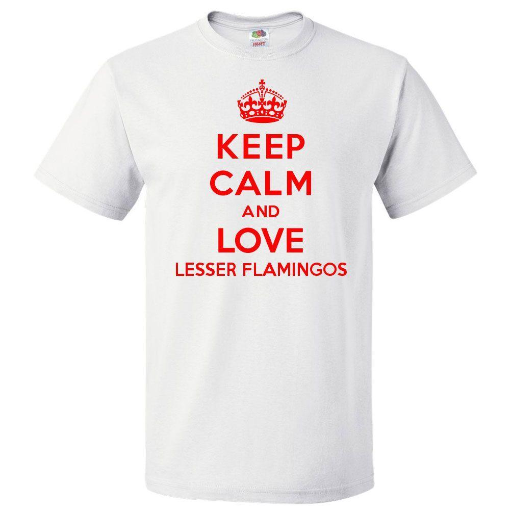 Camiseta Keep Calm and Love Lesser Flamingos Camiseta DivertidaSe abre en una nueva ventana o pestaña M