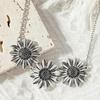 European and American Retro Style Three Sunflower Dangling Necklace Color Necklace