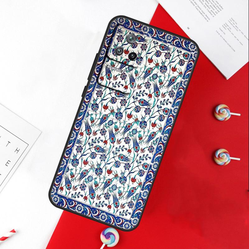 Ancient Floral Tiles Cover For Xiaomi 14T 11T 12T 13T Pro 13 14 15 Ultra POCO X7 Pro X3 X5 X6 F5 F6 M6 Pro Case