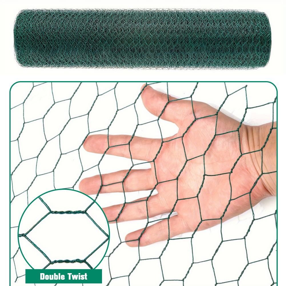 Chicken Wire 39.37x1200in Hexagonal Mesh Poultry Wire Netting PVC-Coated Garden Fence Barrier Chicken Wire Fence Netting