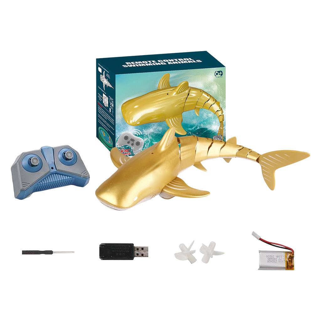 Remote Control Shark Pool Toy Realistic Swimming Shark Model with Rechargeable Battery USB Charger and Propellers for Water Play