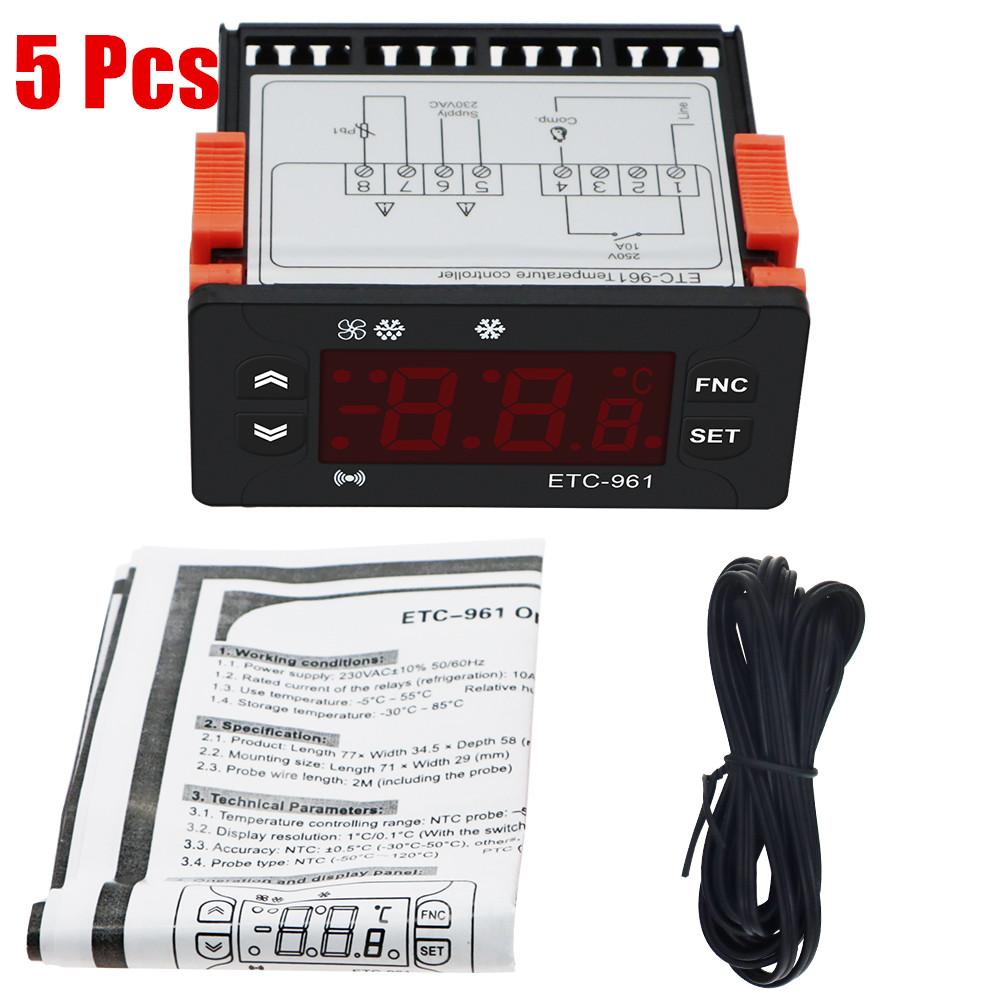 

5Pcs/Lot ETC-961 Thermostat Temperature Controller Humidity Control Thermometer Hygrometer Refrigeration Alarm 220V NTC Sensor China Mainland