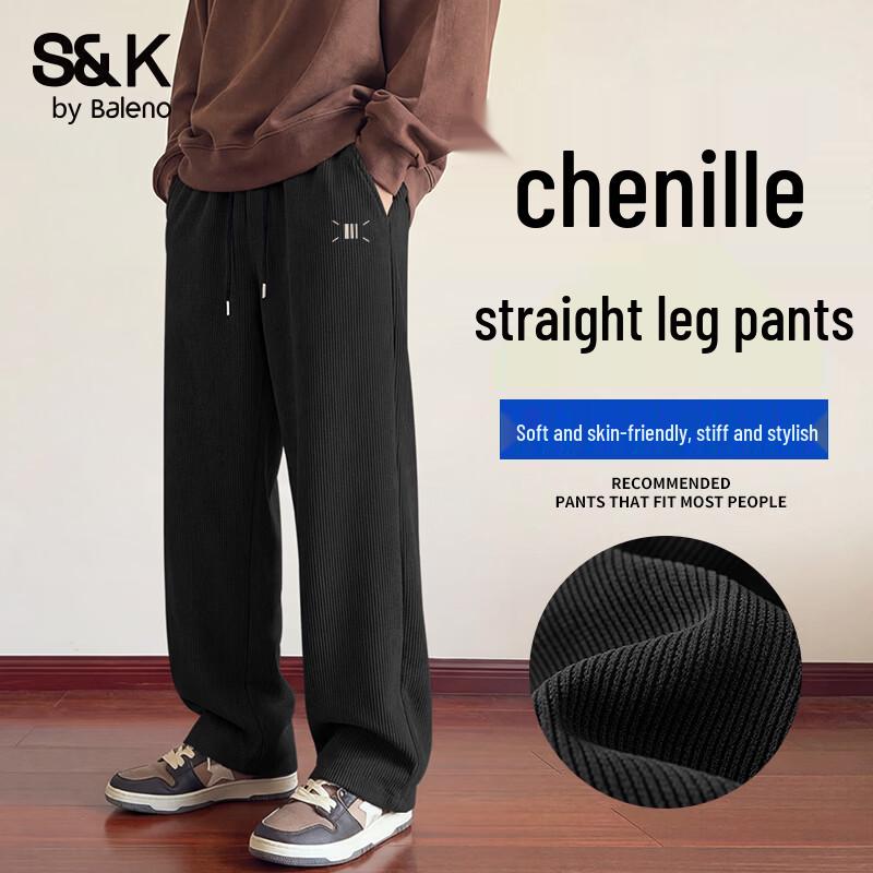 

Baleno Men s S&K Series Chenille Loose Straight-Leg Casual Pants 2XL