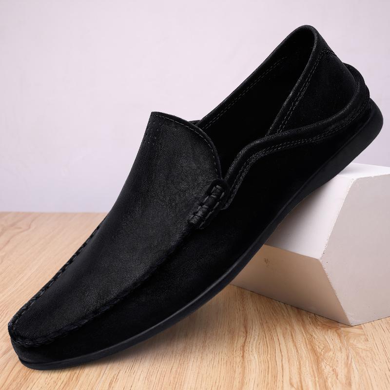 Fashion Hot Selling Breathable Flat Bottomed Loafers Shoes Men's Business Casual Shoes Anti Slip Soft Soled Men's Outdoor Driving Shoes