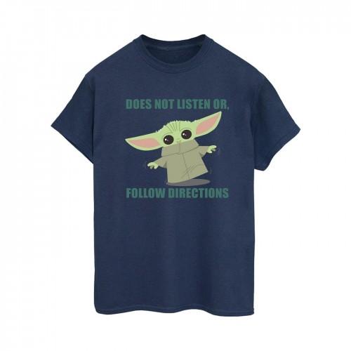 Star Wars Womens/Ladies The Mandalorian Grogu Does Not Listen Cotton Boyfriend T-Shirt