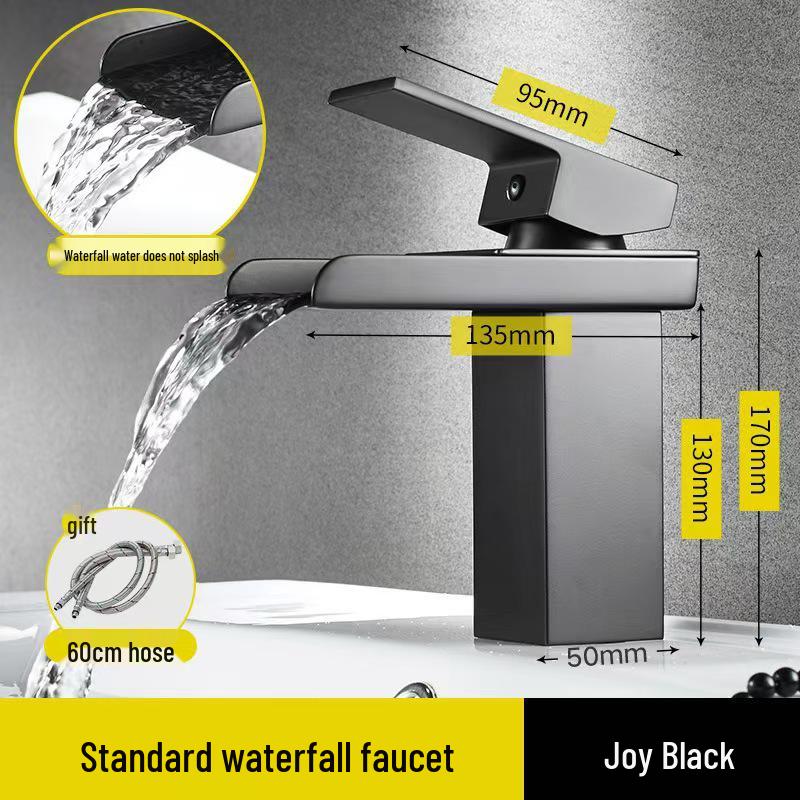 Dvouteplotní vodopádová umyvadlová baterie na koupelnové desky