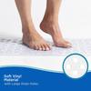 Non-Slip Vinyl Shower Bath Mat with Suction Cups Large Drain Holes Soft Touch 27x14.5 Inches Easy Clean Smooth Surface