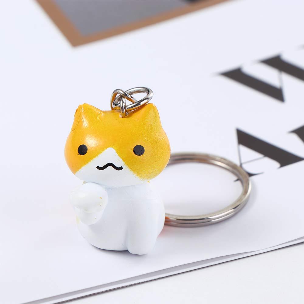 Pendent Charm Cartoon PVC Key Ring Kitten Key Chain Lucky Cat Keychain Bag Pendant Cat Keyring