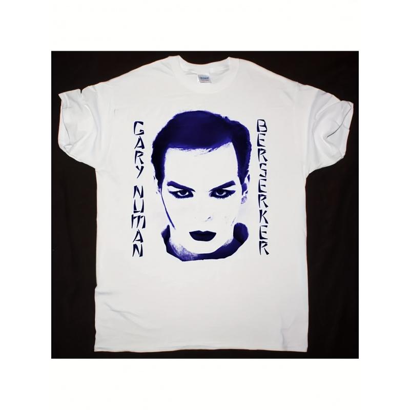 Limited Edition Rare Gary Numan Band Tee - White T-Shirt with Bold Gary Numan & Band Logo Print - Unisex Music Fan Apparel for Concerts, Casual Wear
