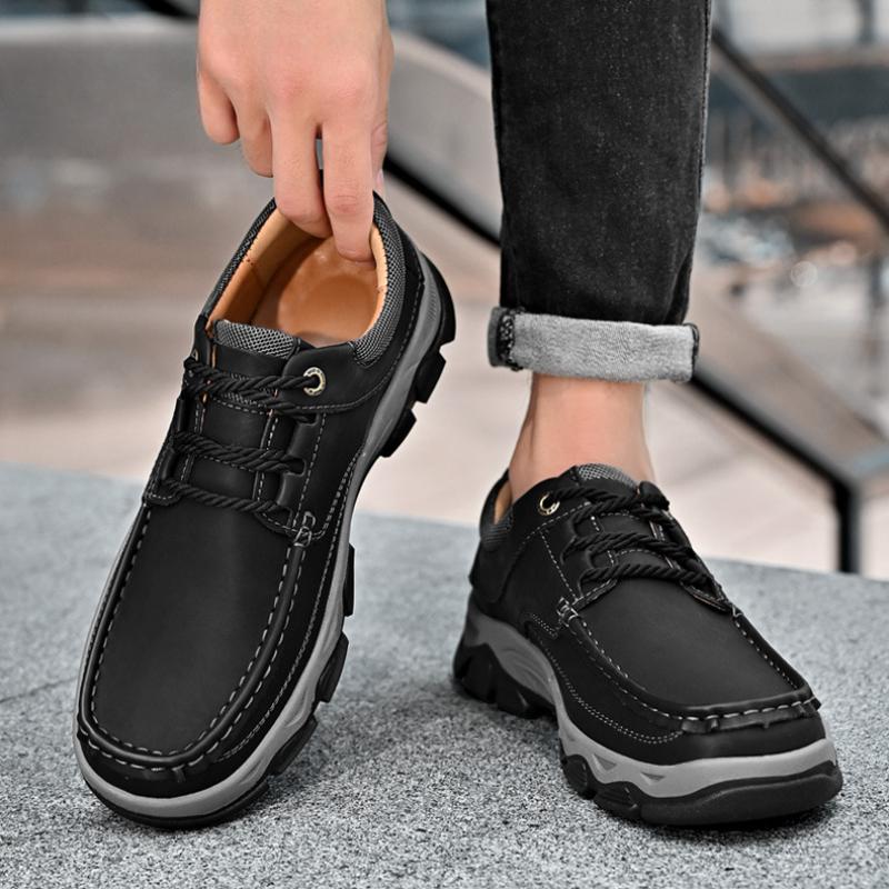 Men's Thick-soled Leather Shoes Men's Outdoor Leisure Hiking Shoes Sports Shoes