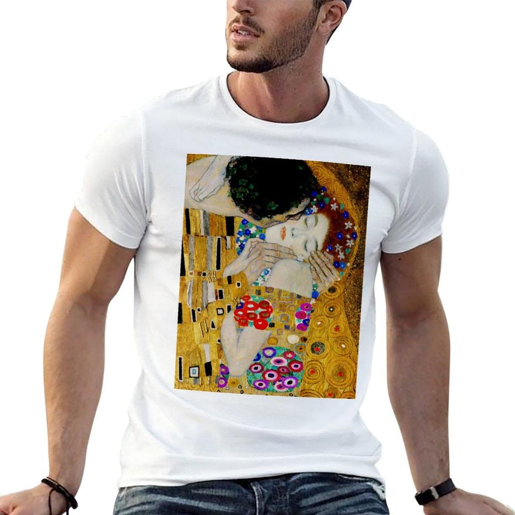The Kiss By Gustav Klimt Liebespaar The Lovers Tshirt Anime T Shirts For Unisex T Shirts For Unisex Cotton Soft Tshirt