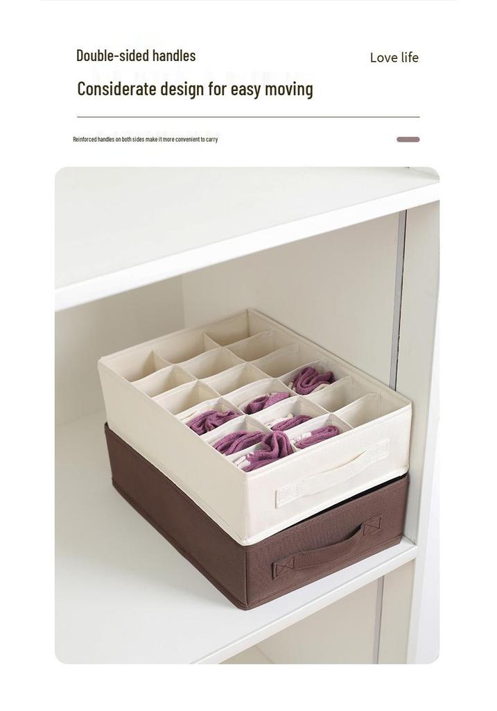 Oxford Cloth 18-Compartment Drawer Organizer for Socks & Underwear