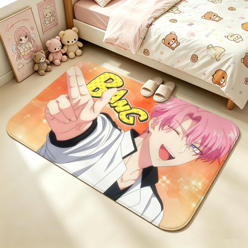 Manga-Tamon-kun Ima DocchiS Floor Mat Soft Non-Slip Bath Mat, Bedside Carpet, Absorbent Doormat for Home