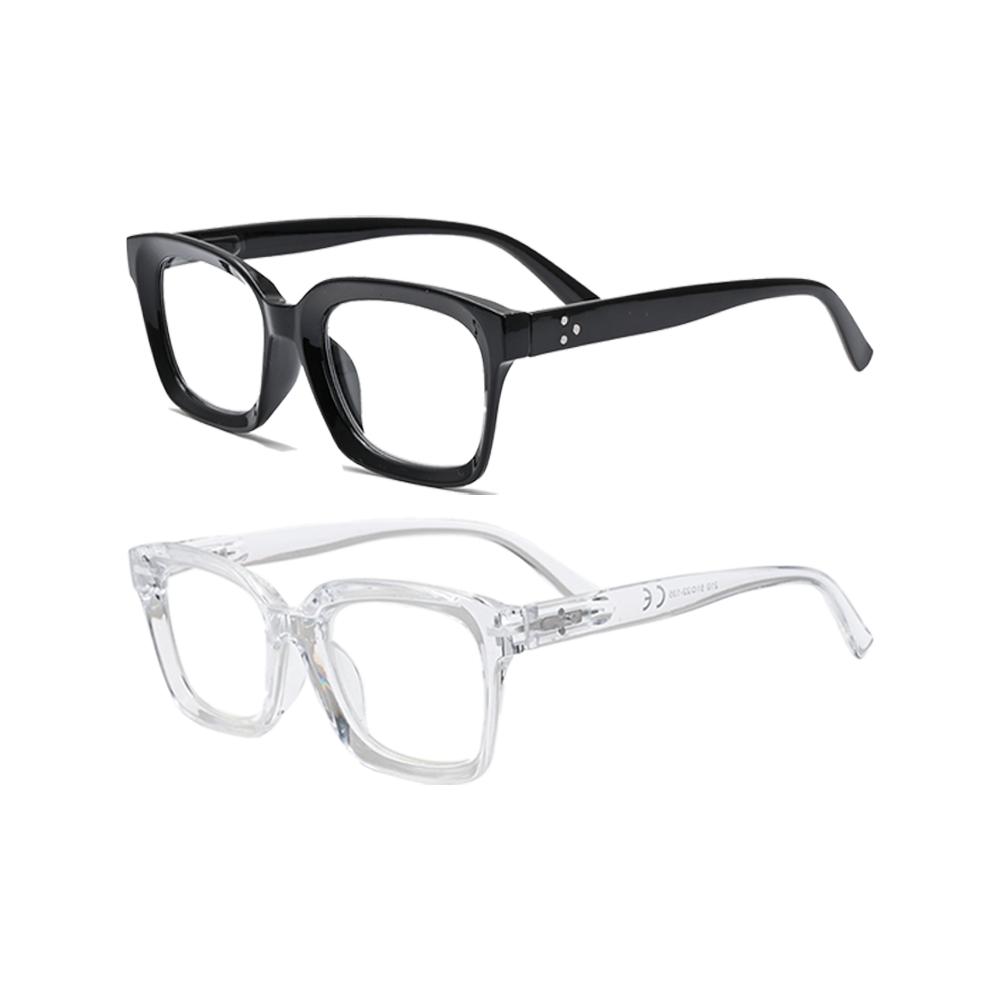 2PCS Anti Blue Light Square Reading Glasses Women Spring Hinge Presbyopic Glasses Diopters 1 1.5 2 2.5 3