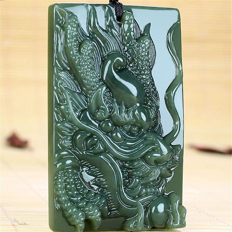 

Хэтяньский Нефрит Дракон Зеленый Кулон Зодиак для Мужчин