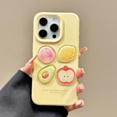 Süße Niedliche 3D-Frucht Weiche TPU-Handyhülle Für iPhone 12 13 14 15 16 Pro Max 16 Plus Stoßfeste Silikon-Rückabdeckung Schale