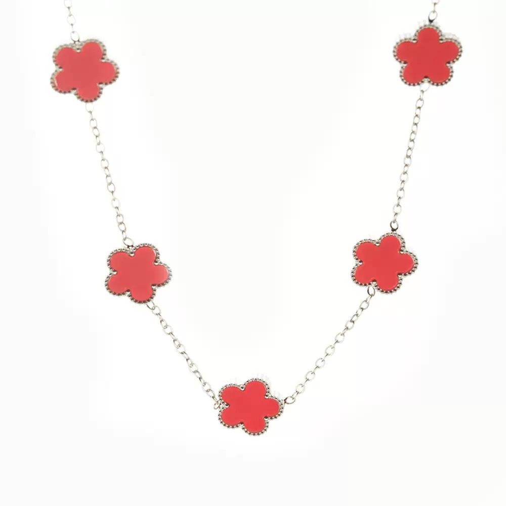 Luxury Women's Steel Four-Leaf Clover Bracelet - High-End Stylish Jewelry