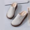 Fashion Spring Summer Outer Wear Baotou Half Slippers for Women Thick Bottom Ladies  Breathable Casual Mules Slides Casual Women's Shoes