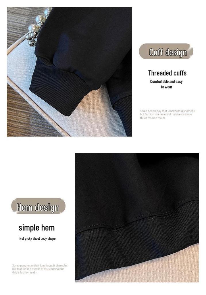 Plus Size Loose Autumn Lapel Hoodie, Chest Circumference 150/160cm, Suitable for 200/300/350 Jin