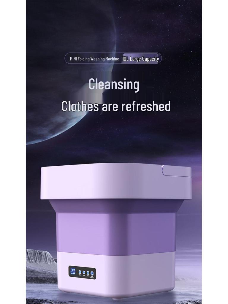 Mașină de spălat compactă pliabilă: Spălare și Centrifugare de Capacitate Mare pentru Spații Mici. Ideal pentru Lenjerie Intimă, Șosete, Haine de Bebeluș, Cămine Studențești și Case.
