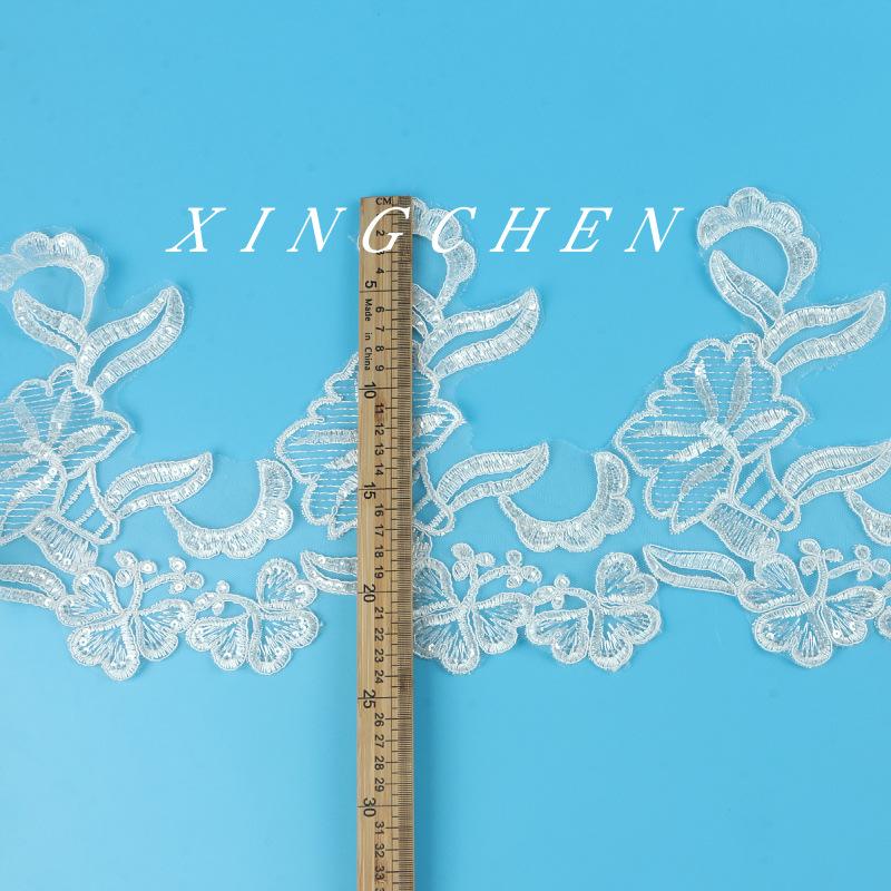 

Width 25Cm Car Bone Lace Sequins Bridal Accessories Headgear Wedding Dress Headgear Wristband Clothing Accessories White/crystal piece (width 25CM)