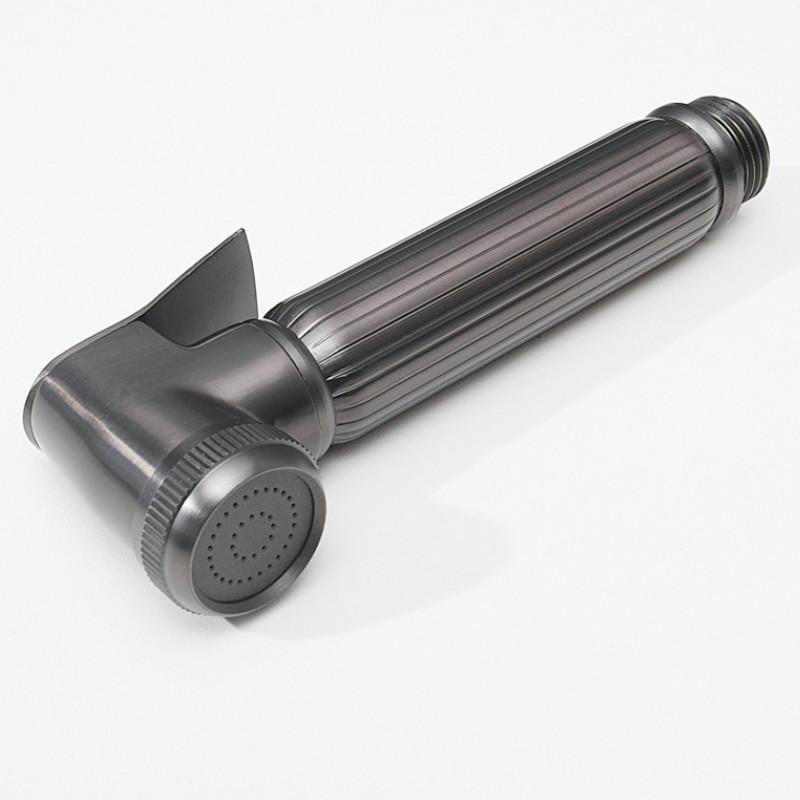 Väggmonterat Toalett Bidé Kran set Mässing Dubbel Användning Bidé kran Badrumsspruta Grå bidé kran Högtrycksspruta grå