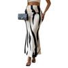 Women's Zebra Print High Waist Bodycon Fishtail Midi Skirt - European & American Fashion 2025