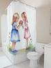 Charming Girls with Flowers Shower Curtain | Watercolor Art Bathroom Decor