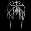 Exquisite Crystal Bridal Headwear Princess Forehead Chain with Pendant Beaded Fringe Bohemian Wedding Headpiece for Women