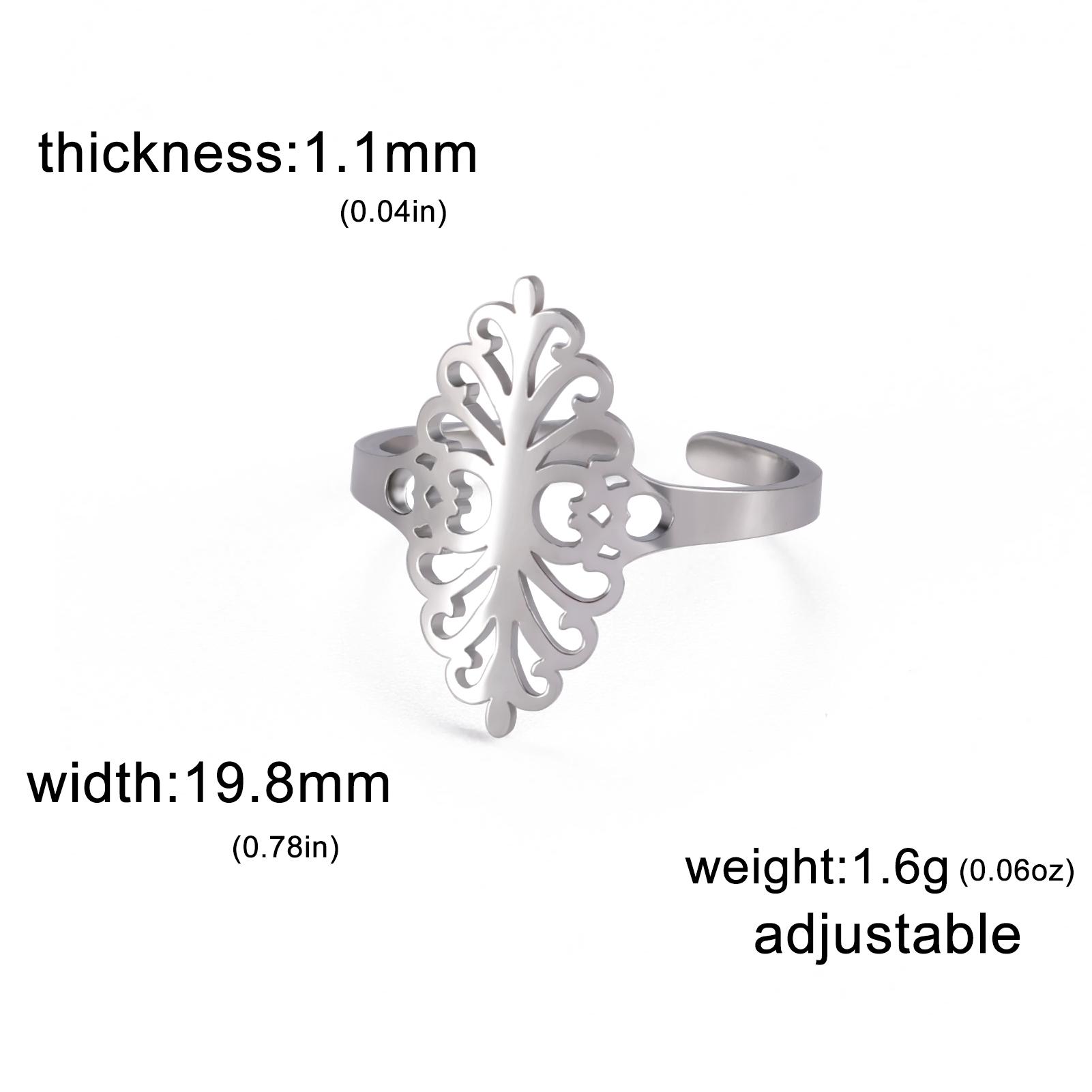 

Lucktune Flower of Life Rings Stainless Steel Witch Filigree Adjustable Finger Ring for Women Men Vintage Jewelry Couple Gift Adjustable