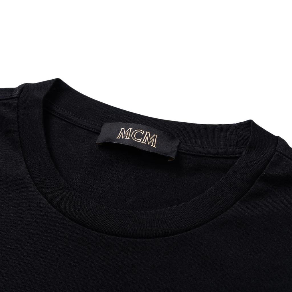 MCM Letter Pattern Loose Round Neck Short Sleeve T-Shirt Men Tops Black MHTBSMM09-B200