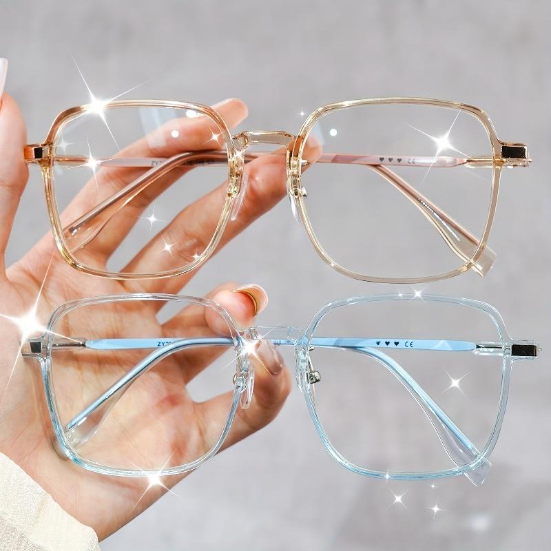 2pcs Large Frame Reading Glasses Unisex Fashionable Computer Optical Glasses [+100~+400] Stylish & Comfortable