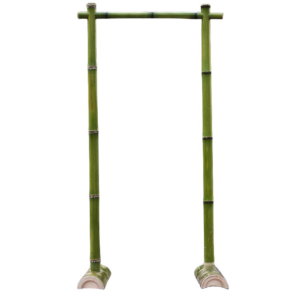 Chinese Ink Wash Landscape Tie-Dye Green Gauze Curtain for Wedding or Mall Decor